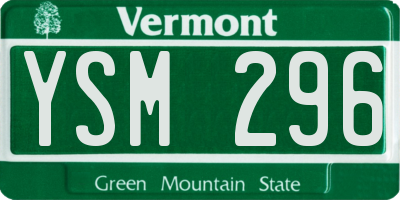 VT license plate YSM296