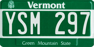 VT license plate YSM297