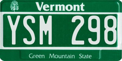 VT license plate YSM298