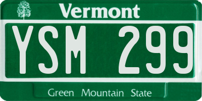 VT license plate YSM299