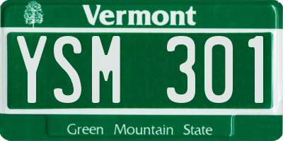 VT license plate YSM301