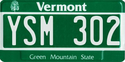 VT license plate YSM302
