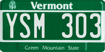 VT license plate YSM303
