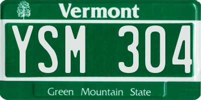 VT license plate YSM304