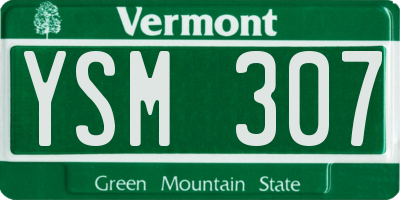 VT license plate YSM307