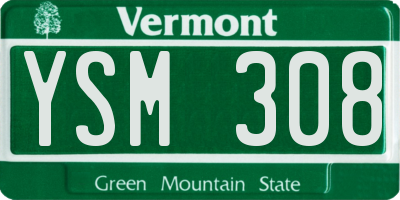 VT license plate YSM308