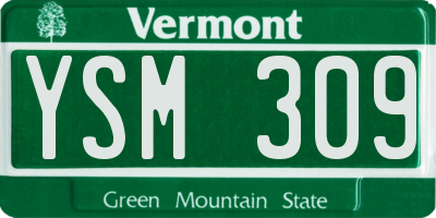 VT license plate YSM309
