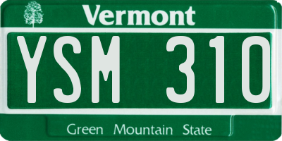 VT license plate YSM310