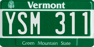 VT license plate YSM311