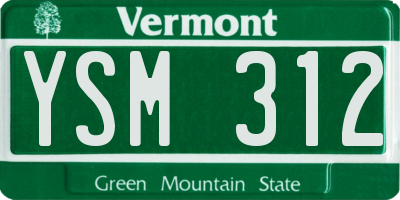 VT license plate YSM312
