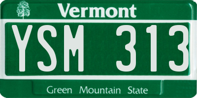 VT license plate YSM313