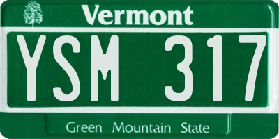 VT license plate YSM317