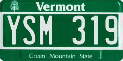 VT license plate YSM319