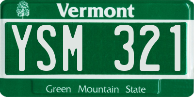 VT license plate YSM321