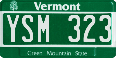VT license plate YSM323