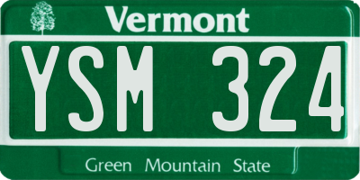 VT license plate YSM324