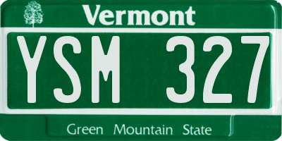 VT license plate YSM327
