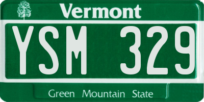 VT license plate YSM329