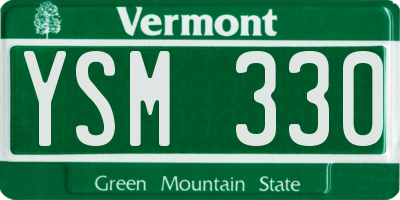 VT license plate YSM330