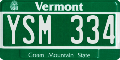 VT license plate YSM334