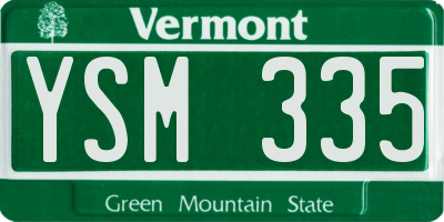 VT license plate YSM335