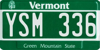 VT license plate YSM336