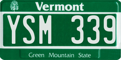 VT license plate YSM339