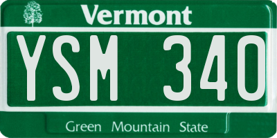 VT license plate YSM340