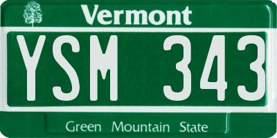 VT license plate YSM343