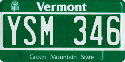 VT license plate YSM346