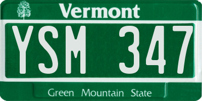 VT license plate YSM347