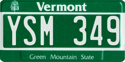 VT license plate YSM349