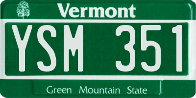 VT license plate YSM351