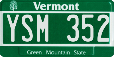 VT license plate YSM352