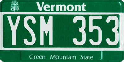 VT license plate YSM353