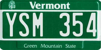 VT license plate YSM354