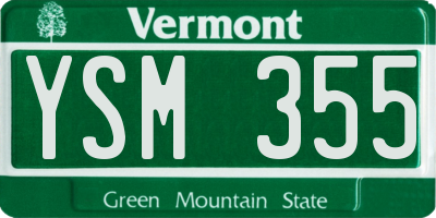 VT license plate YSM355