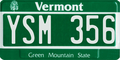 VT license plate YSM356