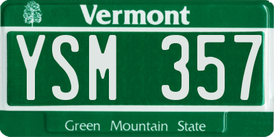 VT license plate YSM357
