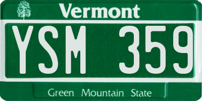VT license plate YSM359