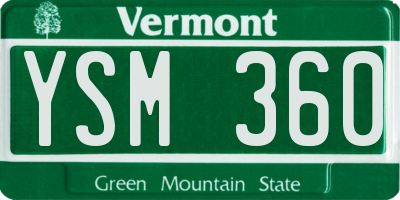 VT license plate YSM360