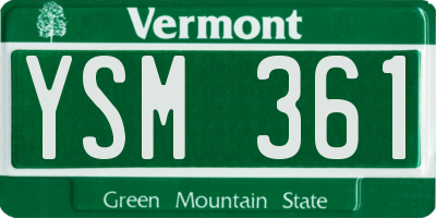 VT license plate YSM361