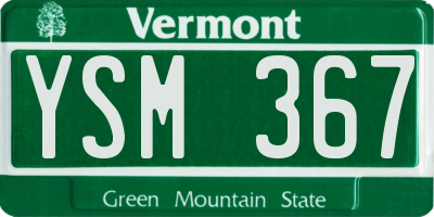 VT license plate YSM367