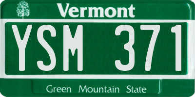 VT license plate YSM371