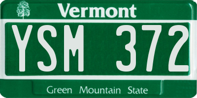 VT license plate YSM372