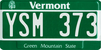 VT license plate YSM373