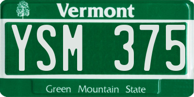 VT license plate YSM375