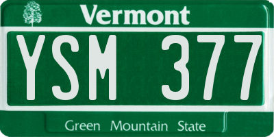 VT license plate YSM377