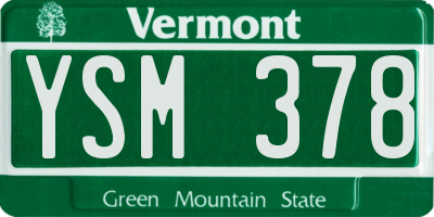 VT license plate YSM378