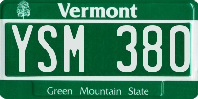 VT license plate YSM380